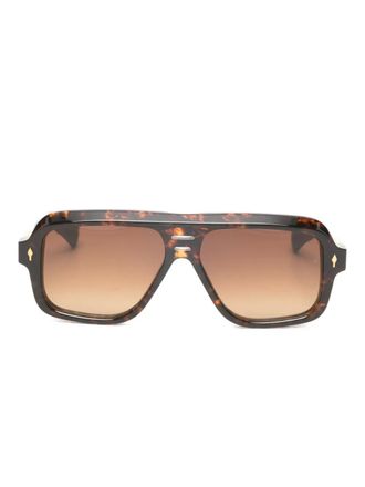 Jacques Marie Mage pilot-frame sunglasses - Marrone