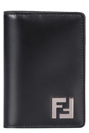 Fendi Squared Ff Leather Card Holder