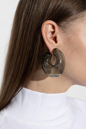 Alaia Earrings Made Of Hand-blown Glass, Womens, Grey