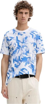 Karl Lagerfeld Abstract Graphic Print T-shirt - Heren - T-shirts - Blauw - S - Katoen - Tops