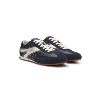 HUGO BOSS Suede-paneled sneakers with a retro silhouette