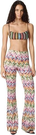Missoni Flared Pants In Stretch Viscose With Lace Pattern And Zigzag Motif in Multicoloured at Nordstrom, Size 42 It