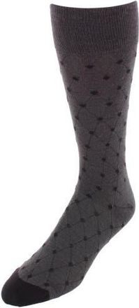 Trafalgar Store Ciel Diamon Patterned Mid-Calf Merino Wool Socks in Charcoal And Black at Nordstrom