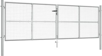 vidaXL Vidaxl - Puerta De Jard&iacute;n De Acero Galvanizado, 415 X 125 Cm, Color Plata