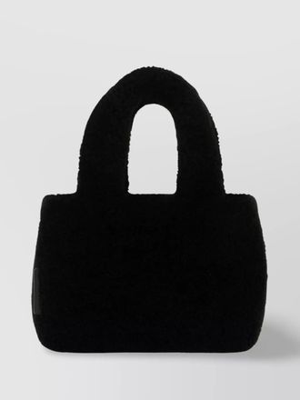 Amina Muaddi shearling shoulder bag