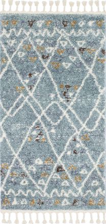 Nazar Rugs Alfombra de pasillo bereber turquesa 80x150 estilo &eacute;tnico