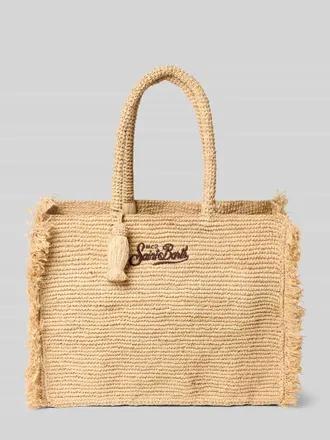 MC2 Saint Barth Shopper mit Label-Stitching Modell VANITY RAFFIA FRINGES in Sand, Gr&ouml;&szlig;e 1