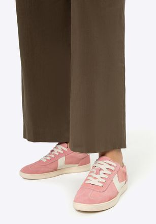 Wittchen Su&egrave;de Sneakers voor Dames met Contrasterende Roze en Witte Eco-Lederen