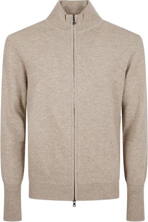 Ballantyne zip-up plain cardigan - men - Cashmere - 54 - Neutrals