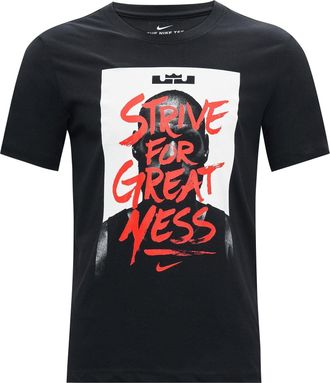 Nike LeBron James Printing Basketball Sports Short Sleeve Black BQ3625-010
