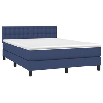 vidaXL Vidaxl - Giroletto A Molle Con Materasso Blu 140x200 Cm In Tessuto