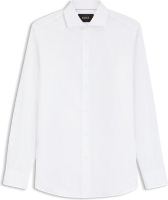 BOSS Regular-fit shirt in micro-structured Italian cotton