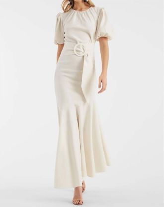 Sachin & Babi Camila Crepe Ruched Mermaid Dress In Ivory