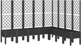 vidaXL Jardinera Con Enrejado Pp Negro 200x160x142 Cm Vidaxl