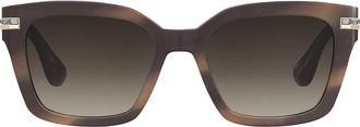 Stuart Weitzman 54mm Gradient Polarized Square Sunglasses in Havana Brown/Brown Sf at Nordstrom