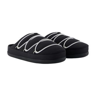 Moon Boot Womens Quilted Synthetic Slipper Black
