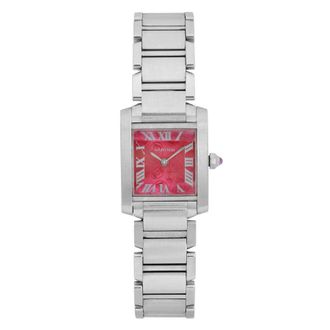 Cartier Pre-owned Cartier Tank Francaise Raspberry with Roman C Cartier design Dial Ladies Watch W51030Q3