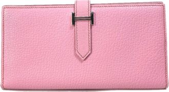 Hermès Bearn Pink Soufre Chevre Leather Chain/Shoulder Wallet (Pre-Owned)