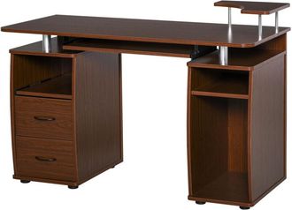 HOMCOM Scrivania Moderna in Legno con Cassetti e Porta Tastiera Casa e Ufficio - Homcom