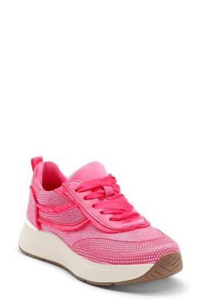 Kenneth Cole Reaction Claire Rhinestone Embellished Platform Sneaker in Geranium Neoprene at Nordstrom Rack, Size 5.5