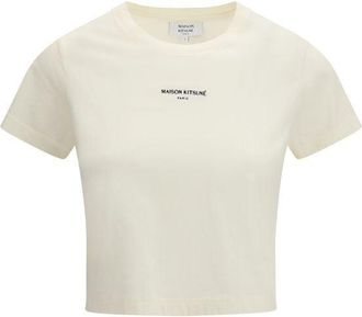 Maison Kitsun&eacute; Beige Katoenen T-Shirt