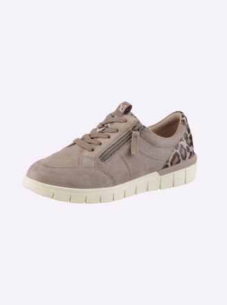 Caprice Sneaker CAPRICE, Damen, Gr. 37, beige (sesam), Lackleder, Veloursleder, Schuhe Sneaker