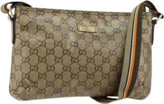 Gucci Pre-owned Canvas Cross Body Tas - Dames - Vintage Schoudertas - Beige - ONE Size - Vintage