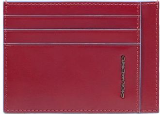 Piquadro Leather mens slim credit card holder - Heren - Portefeuilles - Rood - ONE Size - Accessoires
