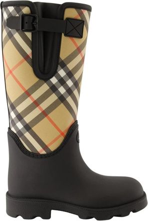 Burberry Geruite rubberen laarzen voor vrouwen - Dames - Regenlaarzen - Zwart - 37 EU - Schoenen