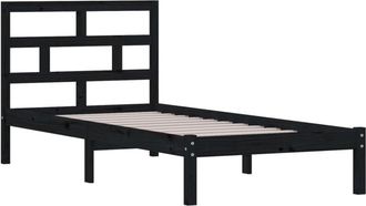 vidaXL Estructura De Cama Madera Maciza De Pino Negro 100x200 Cm Vidaxl