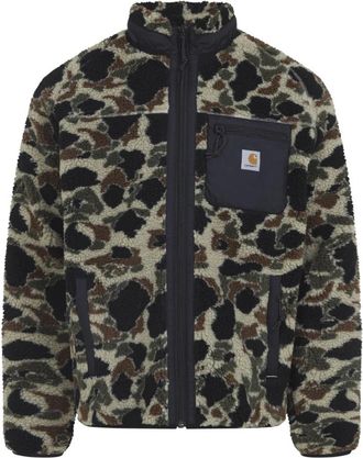 Carhartt Work in Progress Groene Militaire Stijl Voering Jas - Heren - Vesten met rits - Groen - S - Polyester - Hoodies & sweatvesten