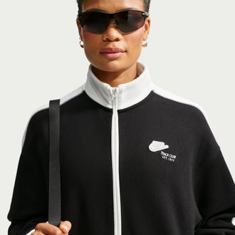 Nike Womens Studio Fleece Medium Weight Nike Womens Run Club Track Jacket in Black | IO2300-001