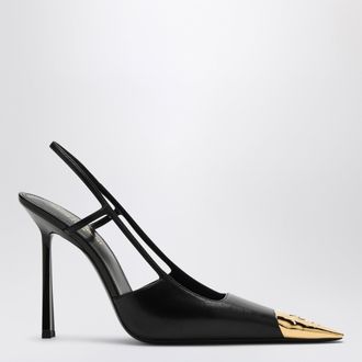 Saint Laurent Jeanne slingback pumps in black leather