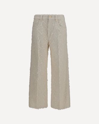 Brunello Cucinelli Square-leg dyed furry Pants with monili Female 40