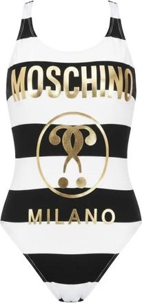 Moschino Badmode, Dames, Veelkleurig, S, One Piece Logo Gold Double Question Mark