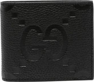 Gucci Gestructureerde Leren Portemonnee met Logo - Heren - Portefeuilles - Zwart - ONE Size - Accessoires
