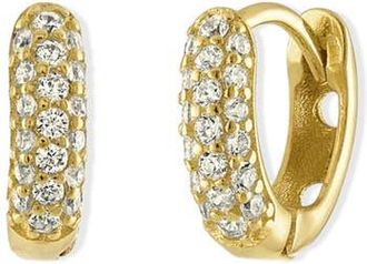 BEN ONI Bold Pave Huggie Hoops in Gold at Nordstrom