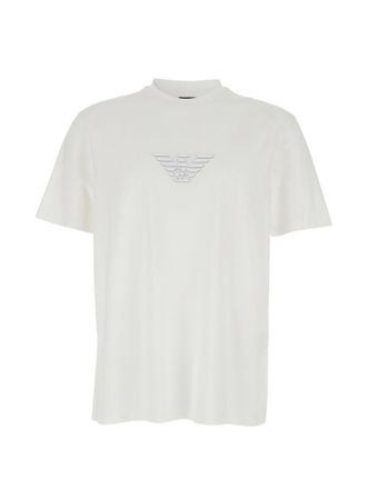 Emporio Armani White Round Neck Logo T-shirt