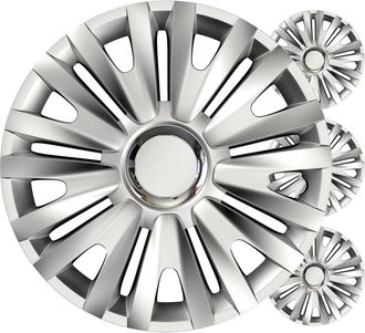 OEM Juego De 4 Tapacubos Para Coche, Color Plata Real, 15 Pulgadas, Con Caja