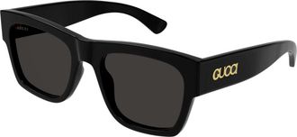 Gucci Bicolor Vierkante Zonnebril Stijlvolle Look - Heren - Zonnebrillen - Zwart - 54 MM - Accessoires