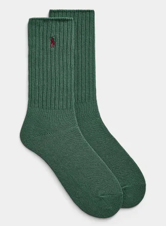 Polo Ralph Lauren Mens Contrast logo ribbed athletic socks