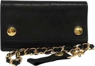 Chanel Pre-owned Clutches, female, Black, Size: ONE SIZE Pre-owned Leather Clutch