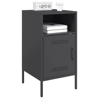 Berkfield Home Sturdy Bedside Cabinets 2 pcs Black 36x39x68 cm Steel | Size: 36 x 39 x 68 cm