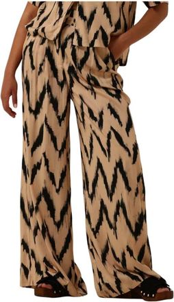 Aaiko Ikat Broek met Wijde Pijpen - Dames - Wijde Broeken - Beige - M - Broeken