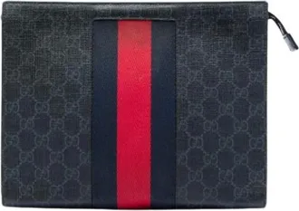 Gucci Vintage, unisex, Zwart, ONE Size, Leer, Pre-owned Canvas Clutch
