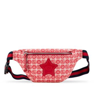 Gucci Red Color Canvas Leather Sling Bag (Pre-Owned)