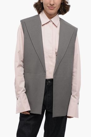 Jil Sander Gilet Buttonless in Misto Lino con Dettagli a Taglio Vivo Jil Sander