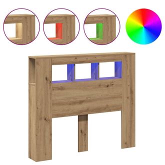 vidaXL Cabecero Led Madera Ingenier&iacute;a Roble Artisan 120x18,5x103,5 Cm Vidaxl