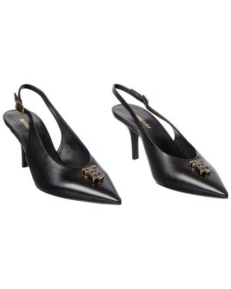 Burberry Monogram Motif Leather Slingback Pump (Authentic Pre-Loved)