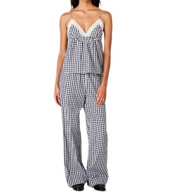 Nia Khonny Gingham Pants In Navy